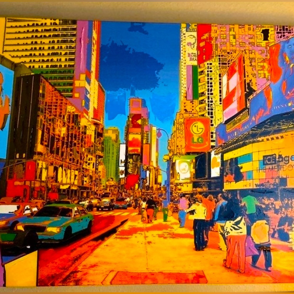 Massive 3D canvas painting of New York!Widths 40-41inches&length is 30-31inches!
